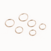 14K Rose Gold over Sterling Silver Hoop Earrings Set of 3 Sizes 6 pieces