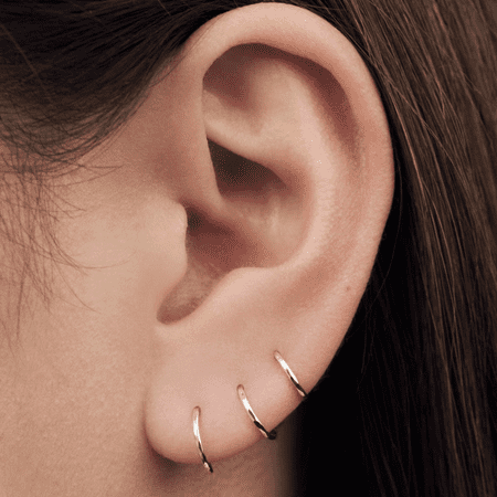 Sterling Silver Hoop Earrings Set of 3 Sizes