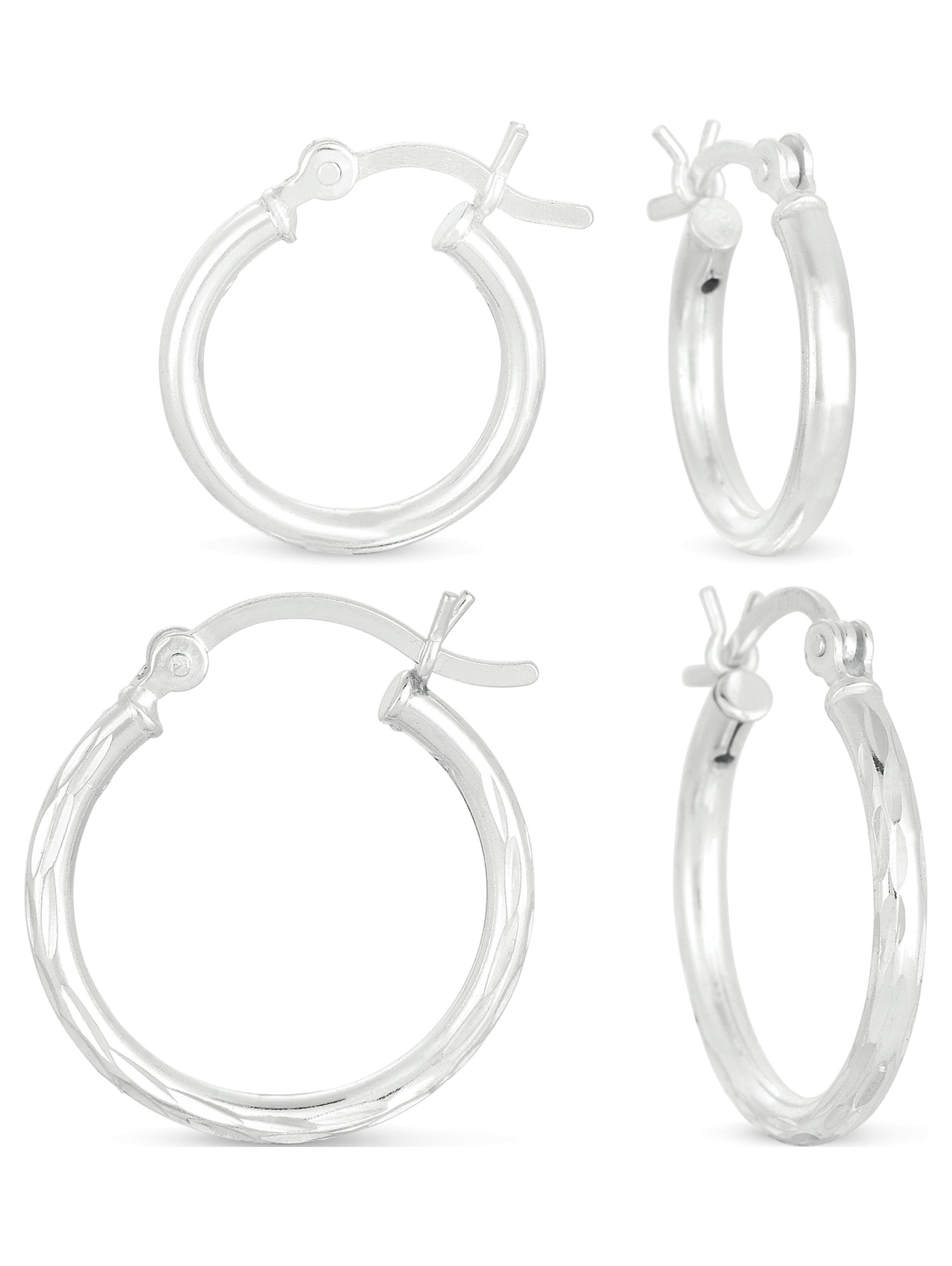 Sterling Silver Hoop Earrings Set - image 1 of 4