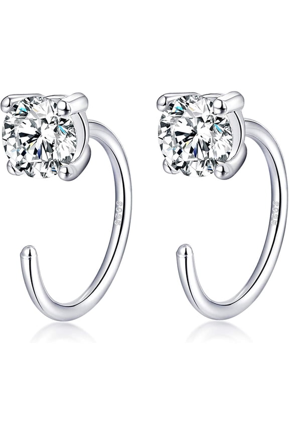 Sterling Silver Hoop Earrings, Small Open Huggie Hoop Earrings Cartilage Piercing Earrings For Women[Z1]