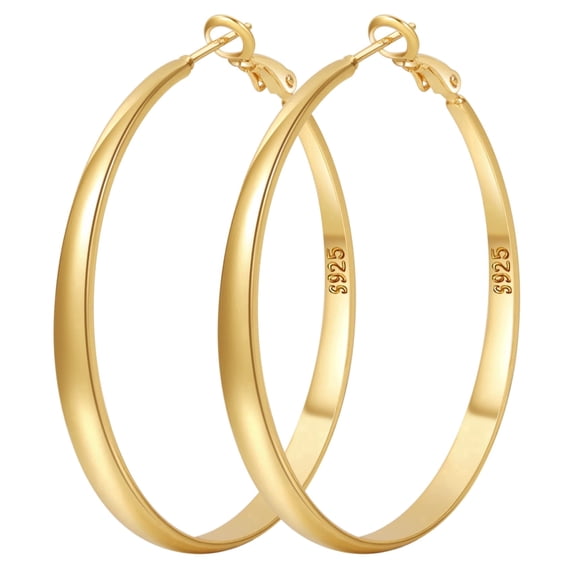 YOUNGYUE Sterling Silver Hoop Earrings for Women Large Hypoallergenic Thin Oversize Big Hoop Earring for Women Gifts
