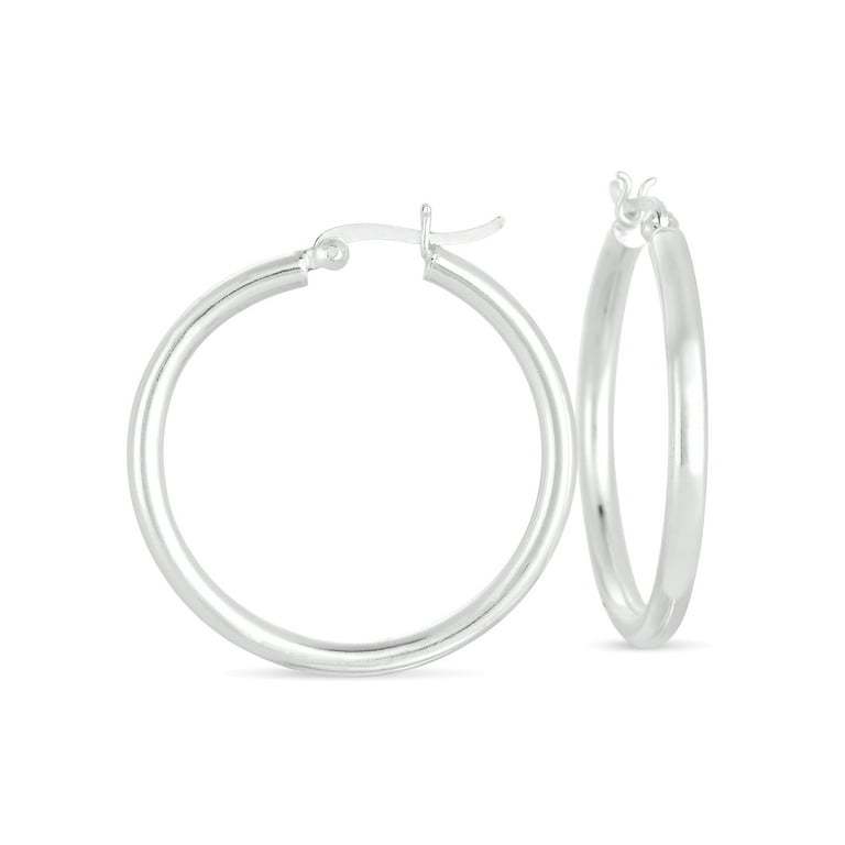 Silver hoop earrings walmart deals