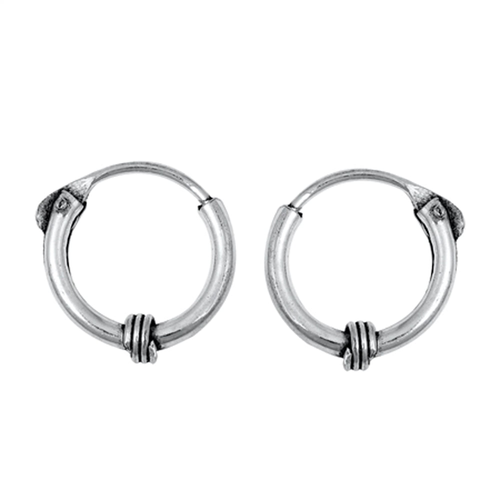 Sterling Silver Hoop Weave Rope Twist Earrings 925 New Jewelry 