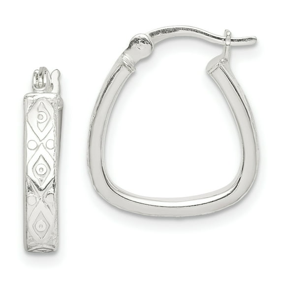 Sterling Silver Hoop White Earrings