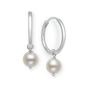 PEARLZZZ Sterling Silver Hoop with Detachable White Cultured Freshwater Pearl