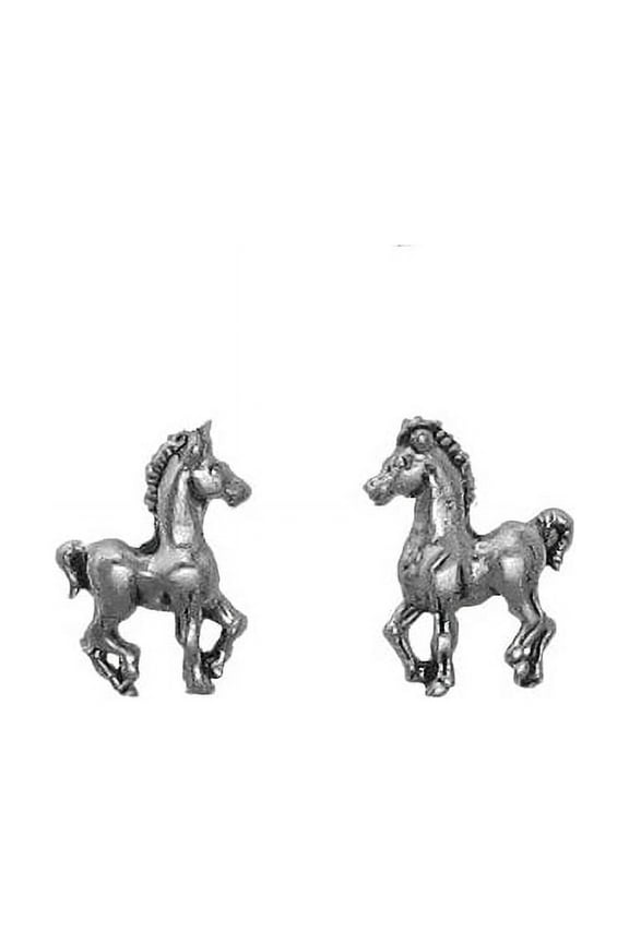 Sterling Silver Horse Earrings with Hypoallergenic Posts and Backs Item #519