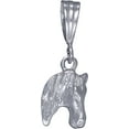 thumbnail image 1 of Sterling Silver Horse Head Charm Pendant Necklace with Diamond Cut Finish and 18 Inch Rolo Chain, 1 of 3
