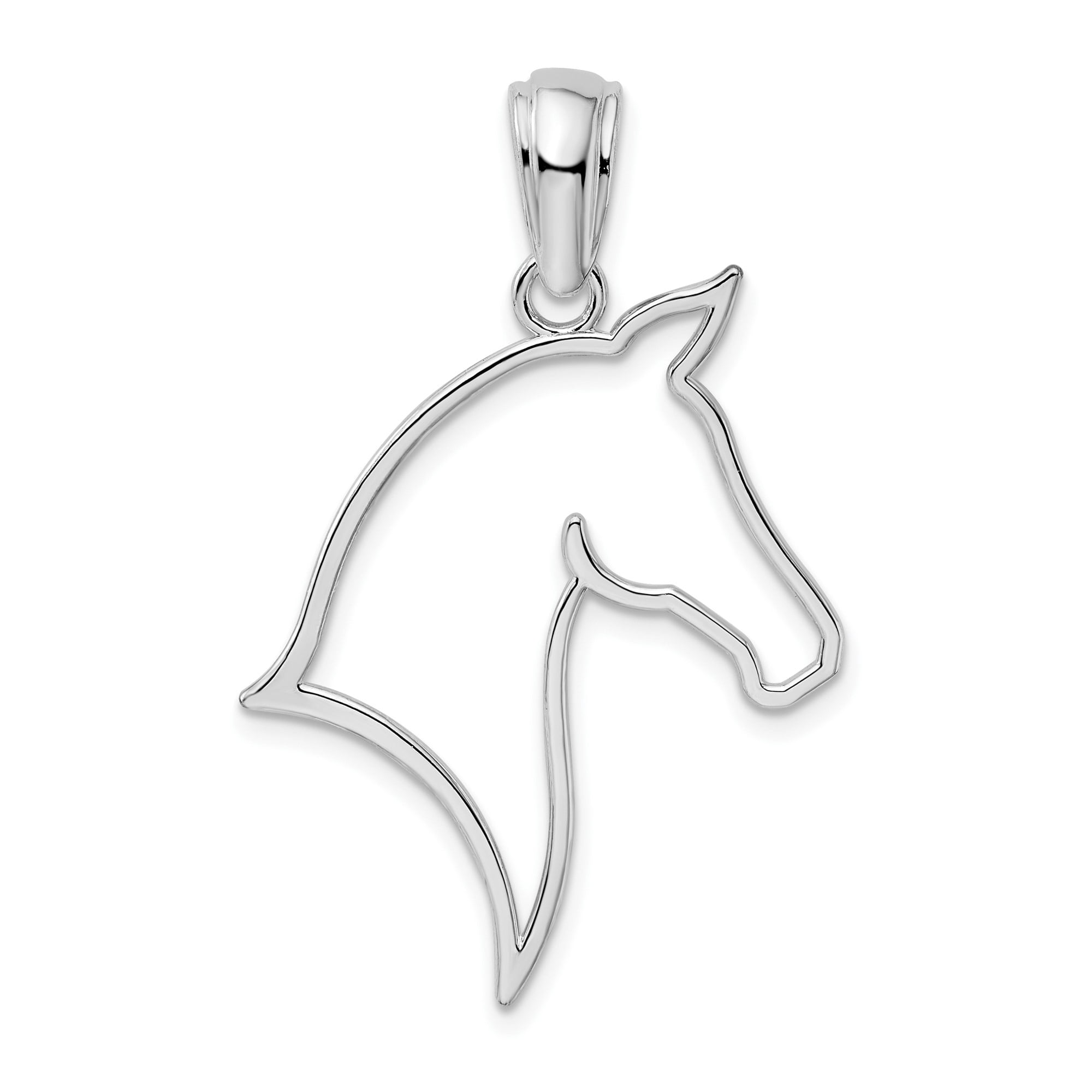 Sterling Silver Horse Head Pendant Necklace for Women and Men, Equestrian Jewelry with Sleek Cutout Design, Western Style Animal Silhouette Symbolizing Strength and Freedom