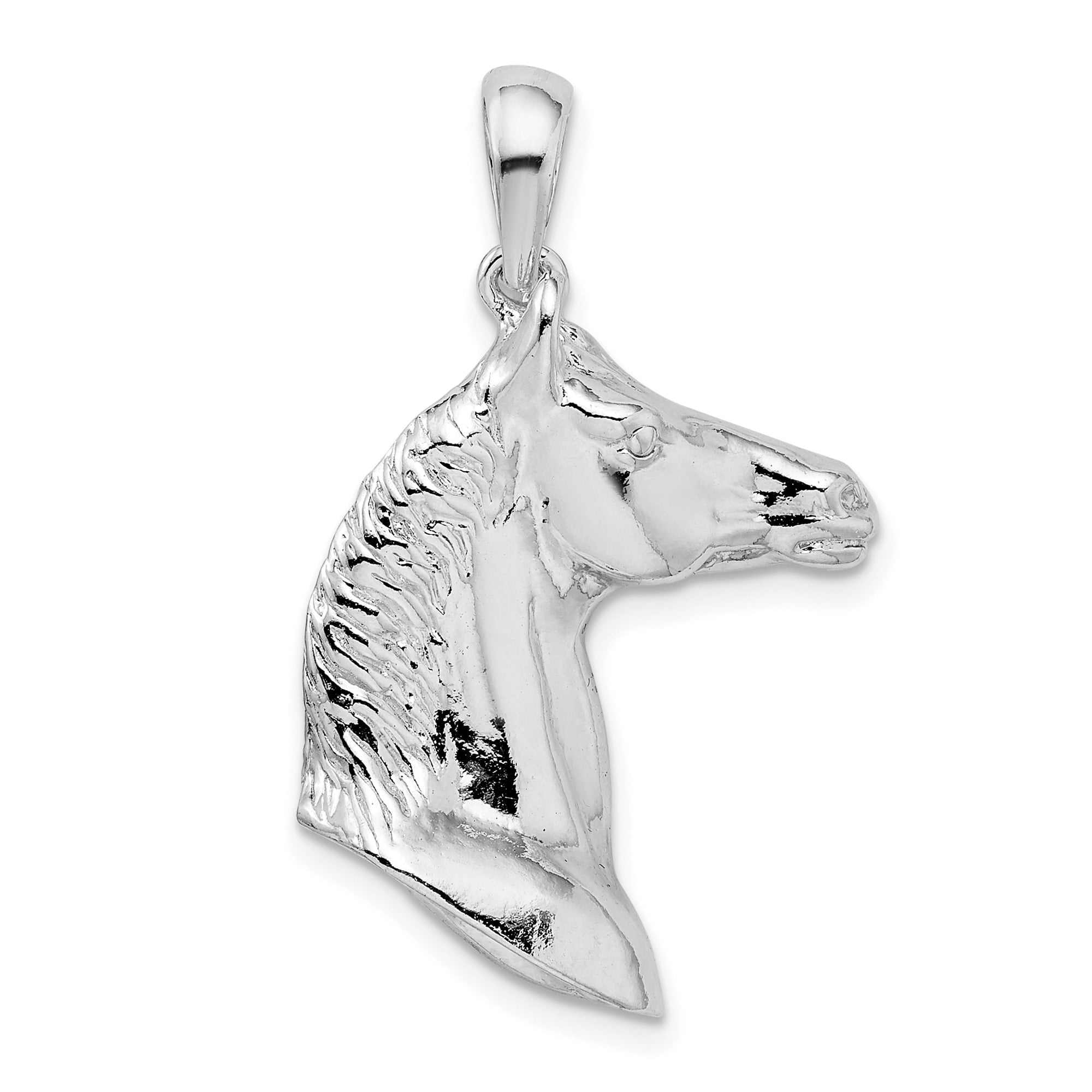 Sterling Silver Horse Head Pendant Necklace for Men and Women, Western Style Equestrian Jewelry Symbolizing Strength Freedom and Loyalty