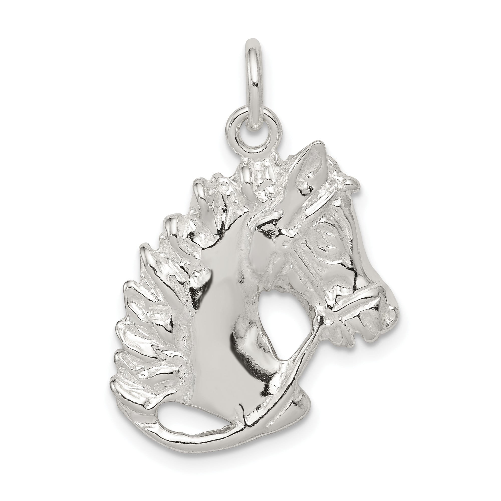 Sterling Silver Horse Head Pendant for Women, Equestrian Jewelry with Detailed Mane and Bridle, Symbolic Animal Necklace Charm for Riders, Western Style Accessory