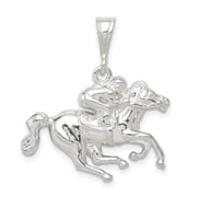 Sterling Silver Horse Racing Pendant with Galloping Jockey, 925 Equestrian Necklace for Men and Women, Sport Charm Symbolizing Speed and Passion