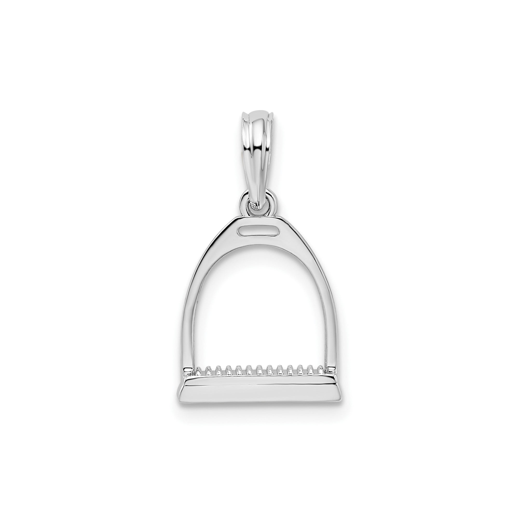 925 Sterling Silver Horse Stirrup Pendant Charm, Equestrian Riding Jewelry for Women