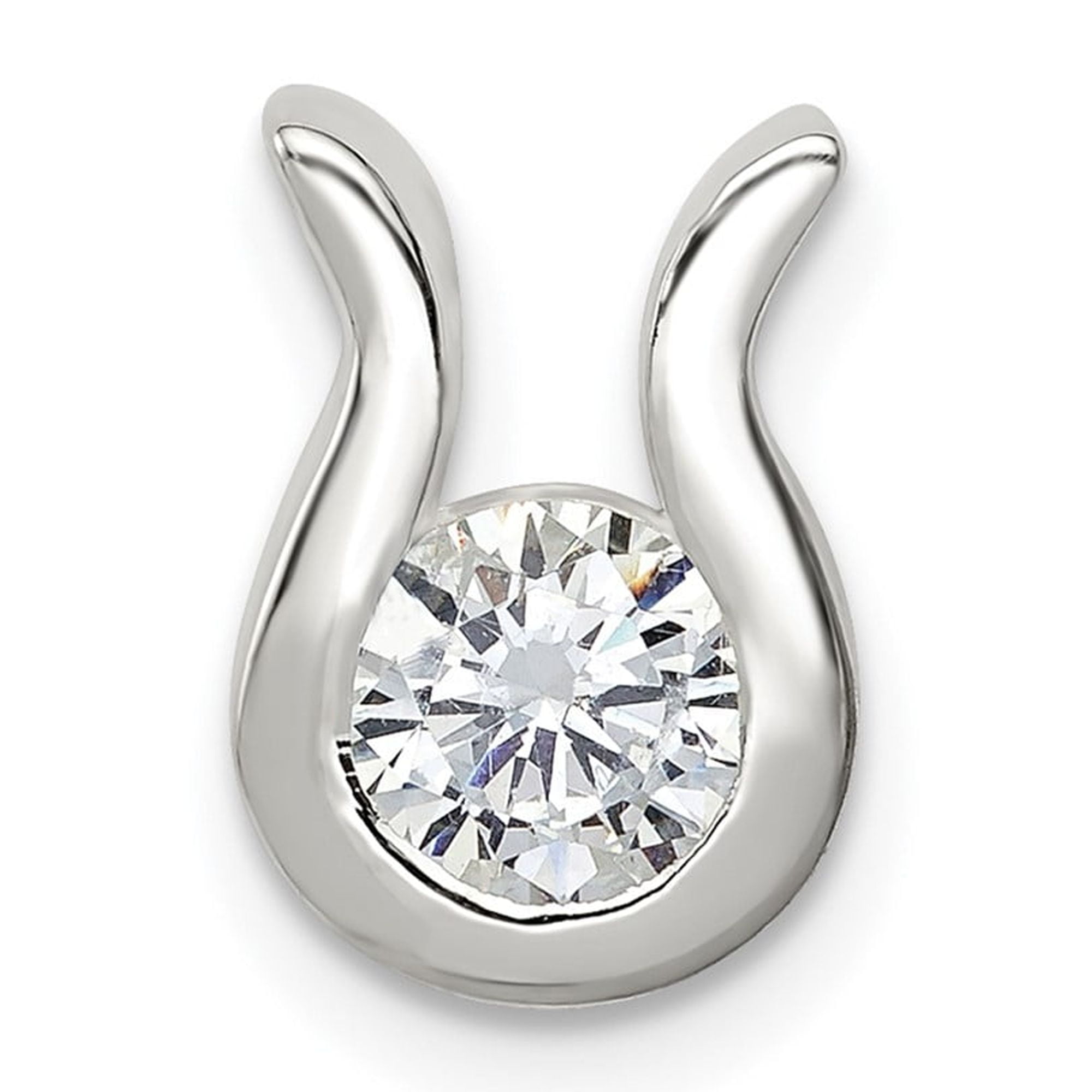 Sterling Silver Horseshoe Necklace with Cubic Zirconia for Women, Lucky Charm Pendant, Modern Equestrian Style, Symbolic Jewelry for Protection and Daily Wear