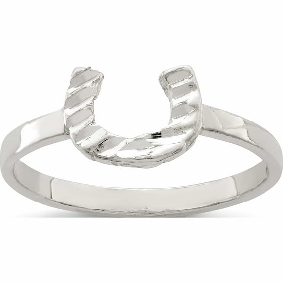 Sterling Silver Horseshoe Ring (Size 8) Made In United States qr153-8