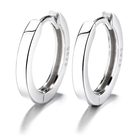 Amy and Annette Sterling Silver Huggie 16 mm Hoop Earrings