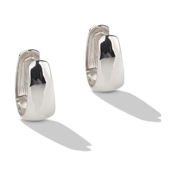 Sterling Silver Huggie Oval Hoop Earrings
