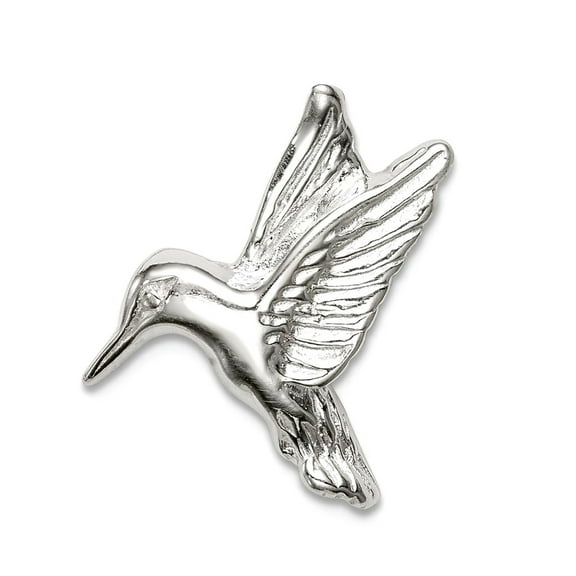 925 Sterling Silver Solid Polished Hidden bail Humming Bird Charm - 1.1 Grams - Bead Charm for Women