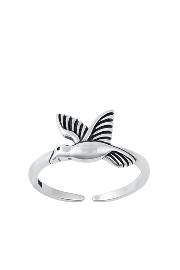Sterling Silver Hummingbird Toe Ring Adjustable Midi Bird Band 925 New Jewelry Female Unisex