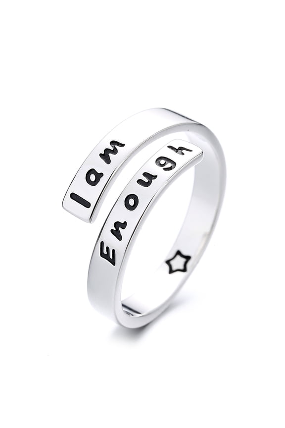 Sterling Silver I am enough Inspirational Ring