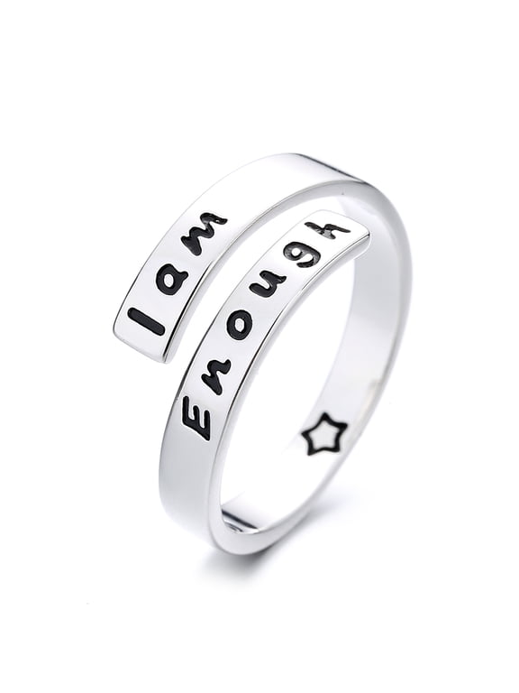 Sterling Silver I am enough Inspirational Ring