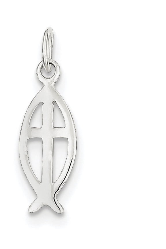 Sterling Silver Ichthus Fish Cross Charm