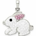 thumbnail image 1 of Sterling Silver Imitation Pearl & Preciosa Crystal Rabbit Pendant (17.41 X 21.46) Made In Thailand -Jewelry By Sweet Pea, 1 of 3