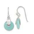 thumbnail image 1 of Finest Gold Sterling Silver Imitation Turquoise Circle Earrings, 1 of 3