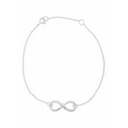 Sterling Silver Infinity Bracelet, 8"