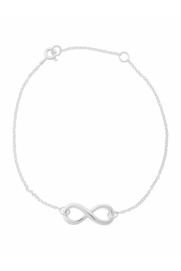 Sterling Silver Infinity Bracelet, 8"