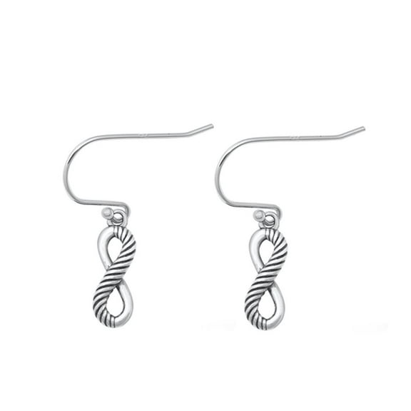 Sterling Silver Infinity Drop Dangling Hook High Polished Earrings .925 New Jewelry Female Unisex