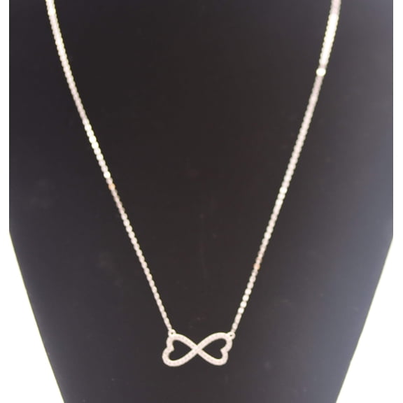 Sterling Silver Infinity Heart Cubic Zirconia Necklace