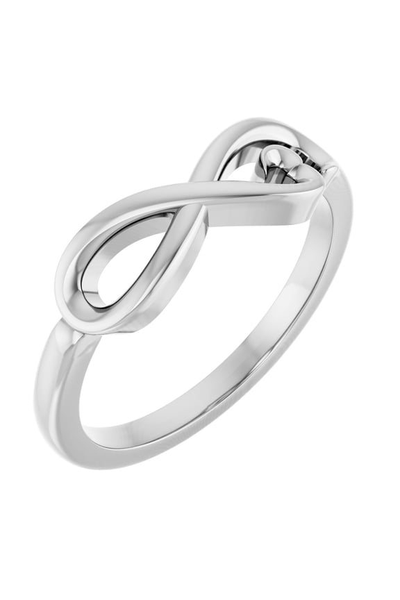 Sterling Silver Infinity-Inspired Heart Shape Metal Fashion Ring Fine Jewelry For Women Gifts For Her, Size 7