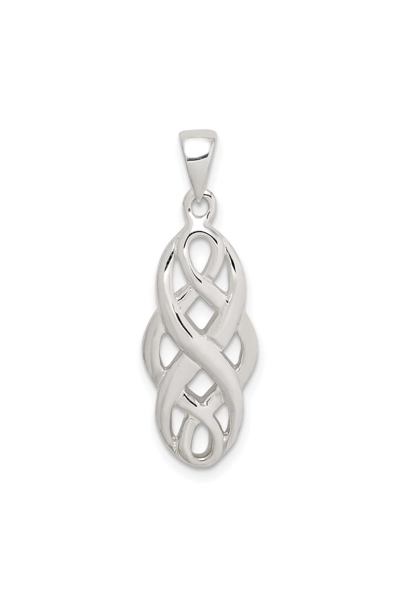 925 Sterling Silver Infinity Celtic Knot Pendant Charm, Polished Symbol Design