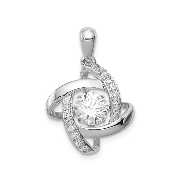 Sterling Silver Infinity Necklace for Women with Cubic Zirconia, Interwoven Eternity Loop Pendant, Pav Accents, Romantic Symbolic Jewelry for Anniversary or Promise