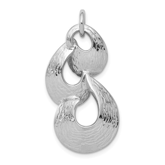 Sterling Silver Infinity Pendant Necklace for Women with Textured Finish, Abstract Sculptural Design, Modern Symbol of Unity, Lightweight Contemporary Jewelry for Everyday Wear