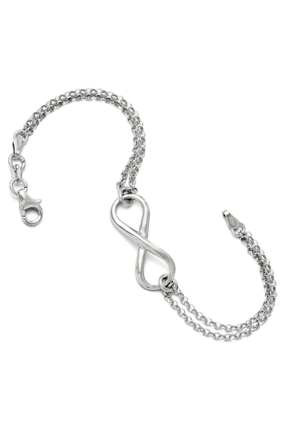 Sterling Silver Infinity Symbol Bracelet - 4.9 Grams - 7.5 Inch