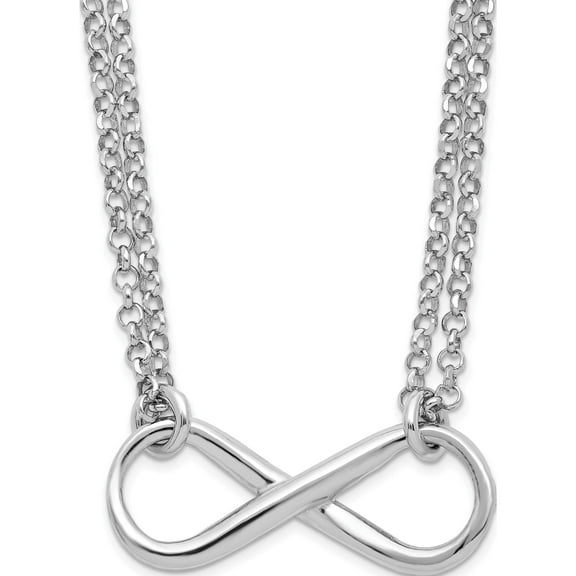 Jewelry by Sweet Pea Sterling Silver RH-plated Polished Infinity Symbol Necklace
