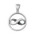 thumbnail image 1 of Sterling Silver Infinity Symbol Pendant Forever Endless Promise Hoop Charm 925 Jewelry Female Unisex, 1 of 3