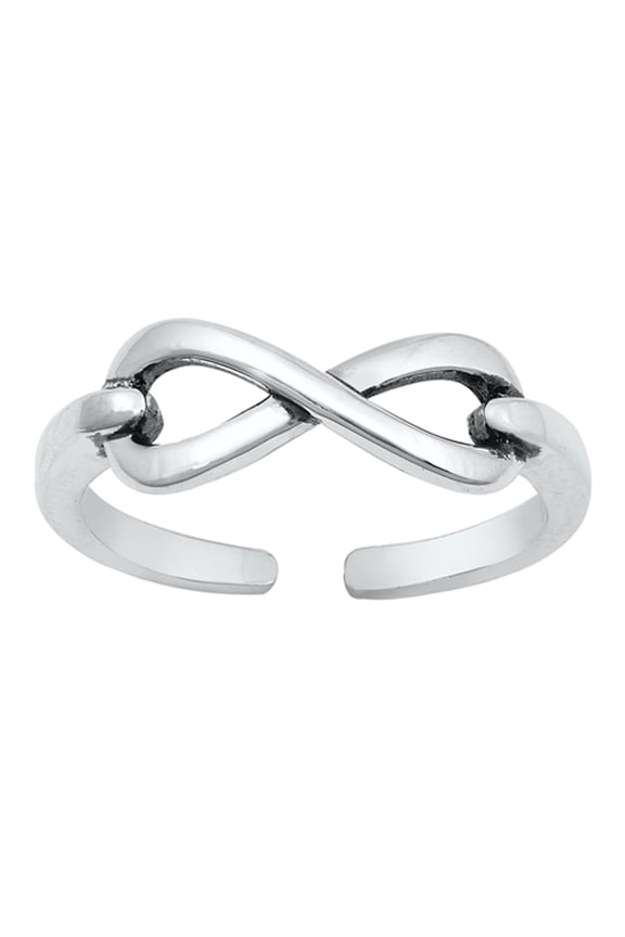 Sterling Silver Infinity Toe Ring Oxidized Adjustable Knot Band 925 New Jewelry Female Unisex
