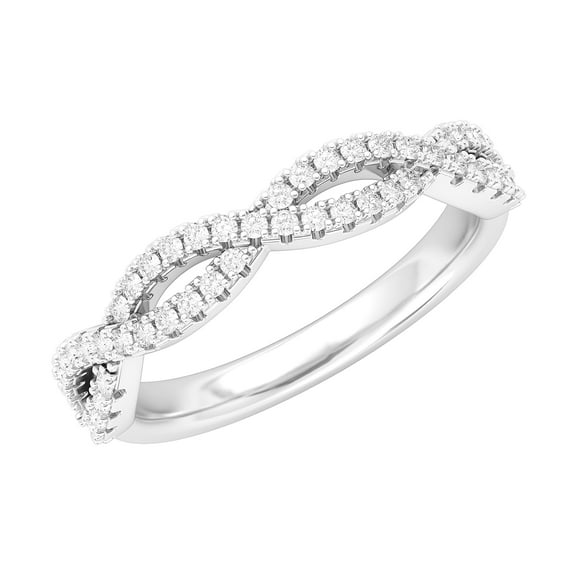 Sterling Silver Infinity Twist Wedding Ring Half-circle Simulated Diamond Matching Ring For Women (7)