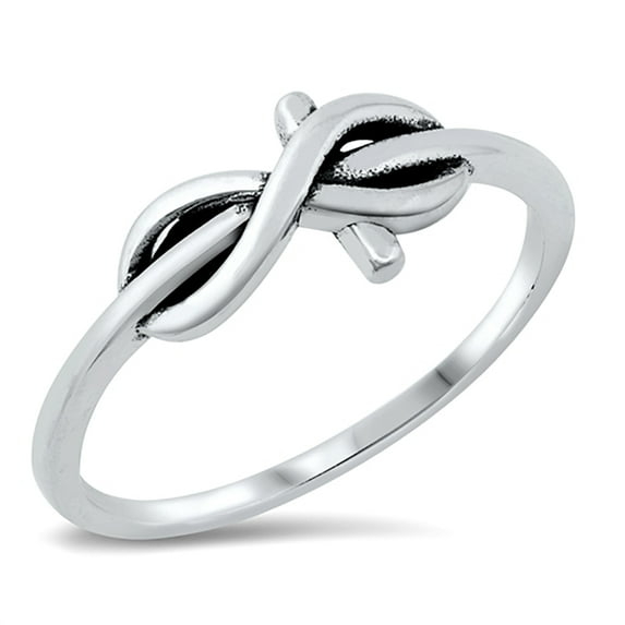 Sterling Silver Infinity knot Cross Ring Size 6