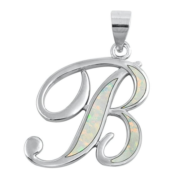 Sterling Silver Initial "B" Script Pendant Vintage Monogram Charm 925 Jewelry Female Unisex
