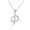 thumbnail image 1 of Sterling Silver Initial Charm Necklace, Letter P, 1 of 1