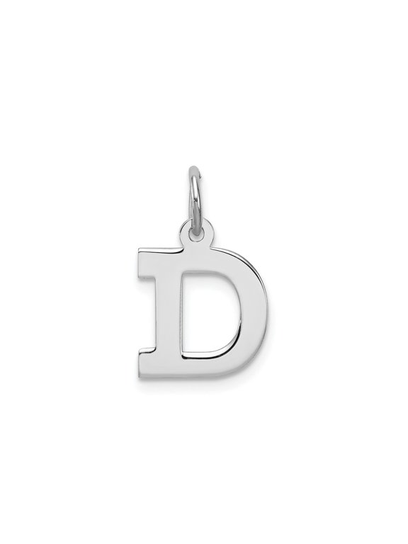 Sterling Silver Initial D Pendant Charm for Women or Unisex, Polished Block Letter Necklace, Personalized Alphabet Jewelry, Custom Monogram Style Accessory