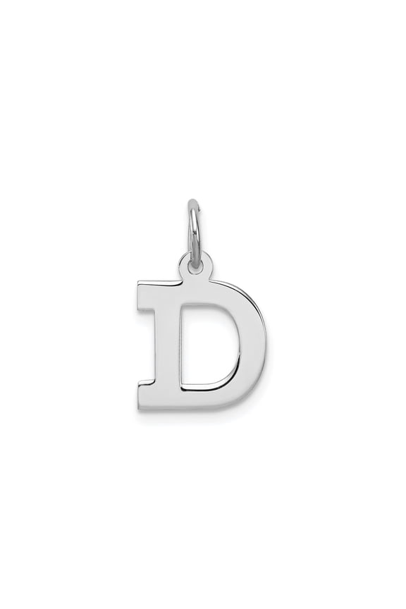 Sterling Silver Initial D Pendant Charm for Women or Unisex, Polished Block Letter Necklace, Personalized Alphabet Jewelry, Custom Monogram Style Accessory