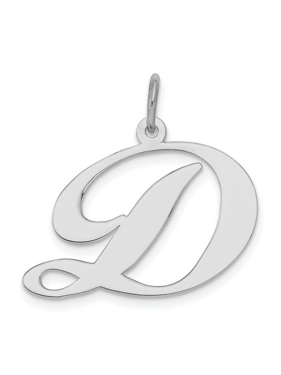 Sterling Silver Initial D Pendant for Women, Cursive Alphabet Charm, Polished Monogram Necklace, Minimalist Script Jewelry, Elegant Letter Accessory for Everyday Wear