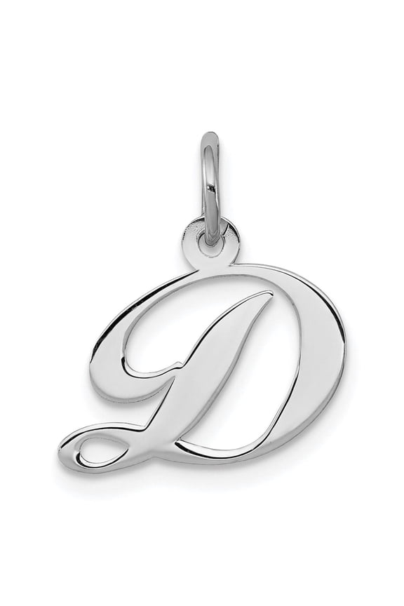 Sterling Silver Initial D Pendant for Women, Polished Script Letter Charm, Cursive Monogram Jewelry, Personalized Identity Necklace, Custom Name Accessory