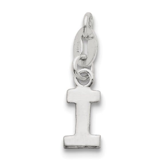 925 Sterling Silver Solid Polished Letter Name Personalized Monogram Initial I Pendant Necklace 16x7mm Wide Pendant for