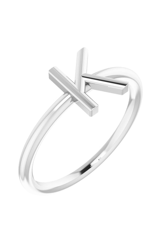 Sterling Silver Initial K Metal Fashion Ring Fine Jewelry For Women Gifts For Her, Size 7