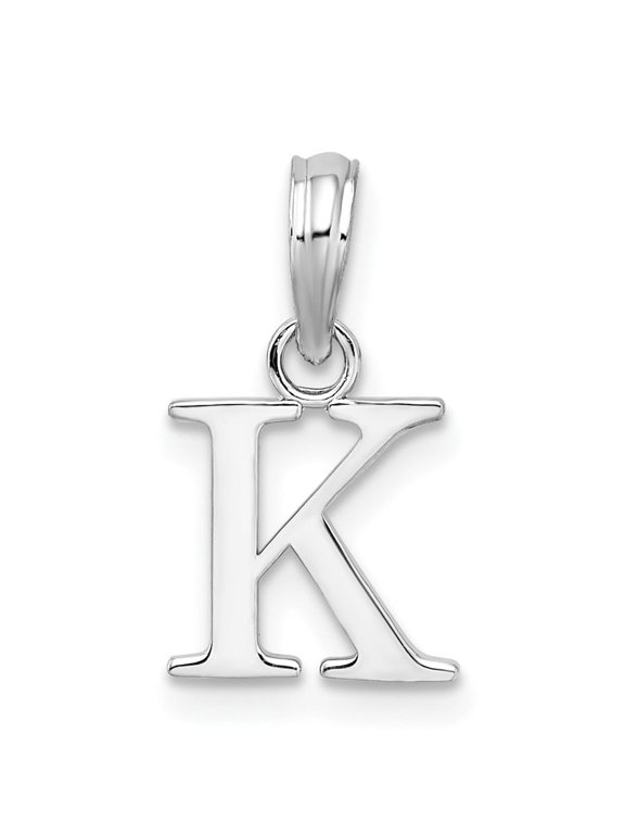 Sterling Silver Initial K Pendant Necklace for Women or Unisex Wear, Polished Uppercase Letter, 925 Silver Identity Jewelry, Modern Monogram, Meaningful Symbolic Accessory